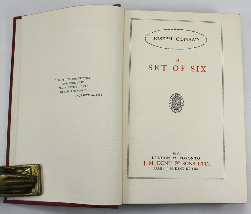 A Collection of 6 'Uniform Edition' Joseph Conrad works, J.M. Dent & Sons, 1923-1926