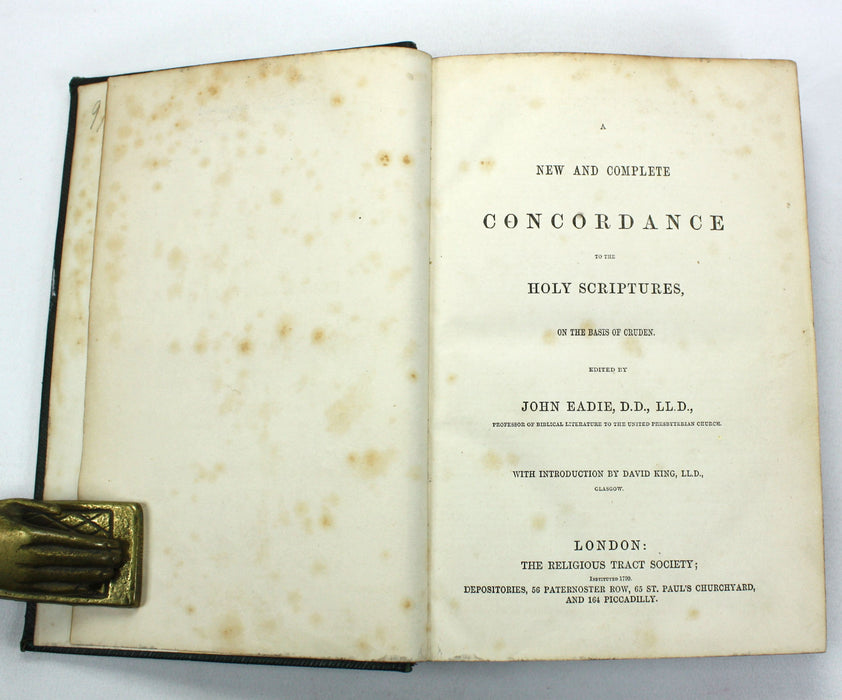 A New and Complete Concordance to the Holy Scriptures, on the basis of Cruden, John Eadie, 1853