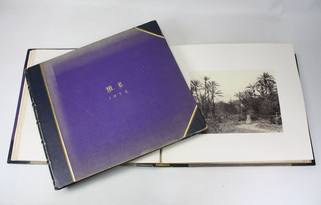 A Pair of Grand Tour Photo Albums from 1872 with Albumen Prints of France and Italy.