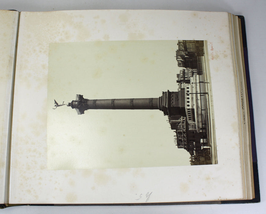 A Pair of Grand Tour Photo Albums from 1872 with Albumen Prints of France and Italy.