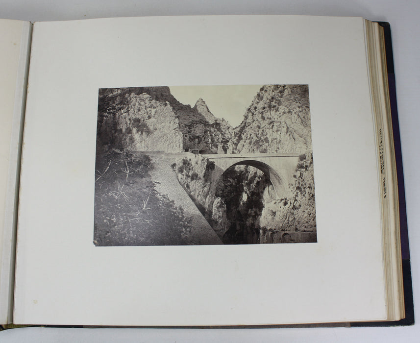 A Pair of Grand Tour Photo Albums from 1872 with Albumen Prints of France and Italy.