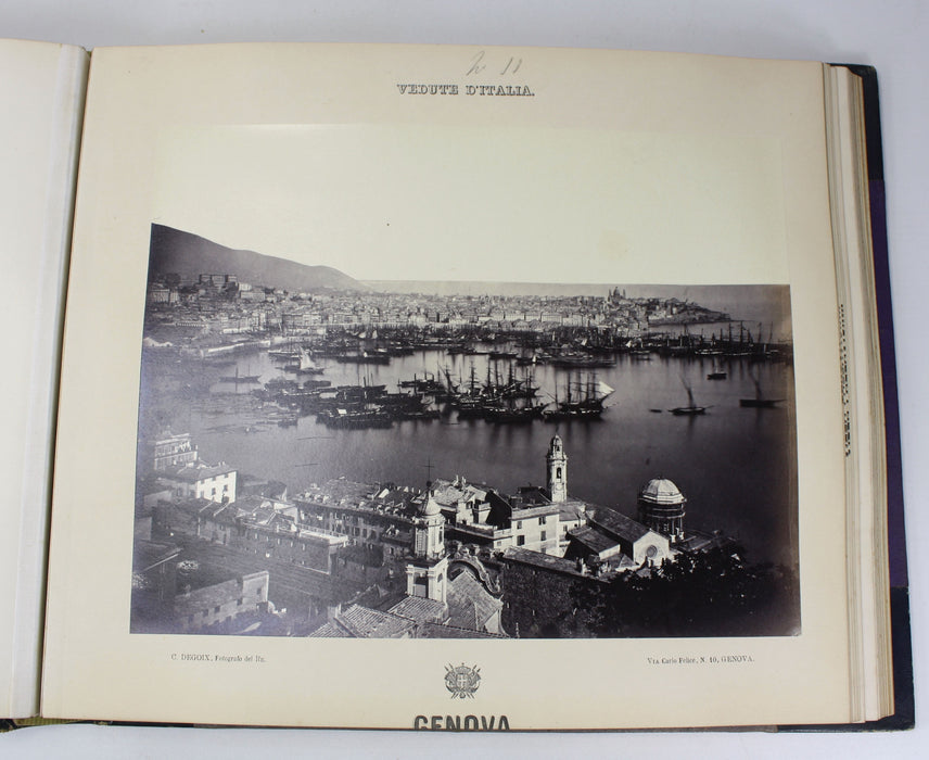 A Pair of Grand Tour Photo Albums from 1872 with Albumen Prints of France and Italy.