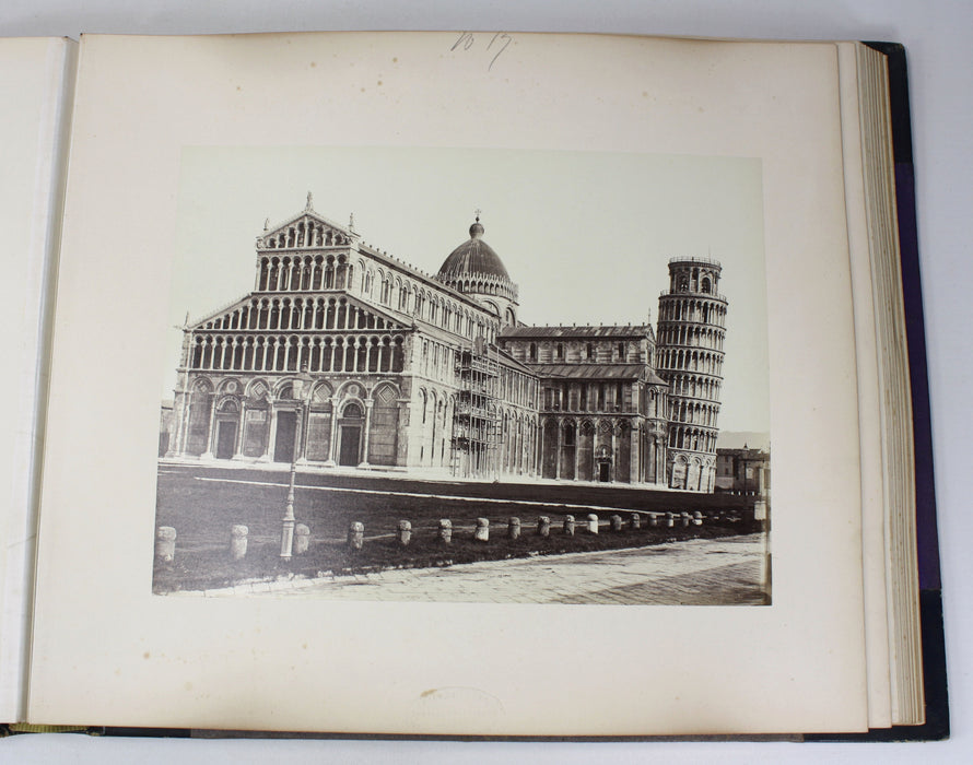 A Pair of Grand Tour Photo Albums from 1872 with Albumen Prints of France and Italy.