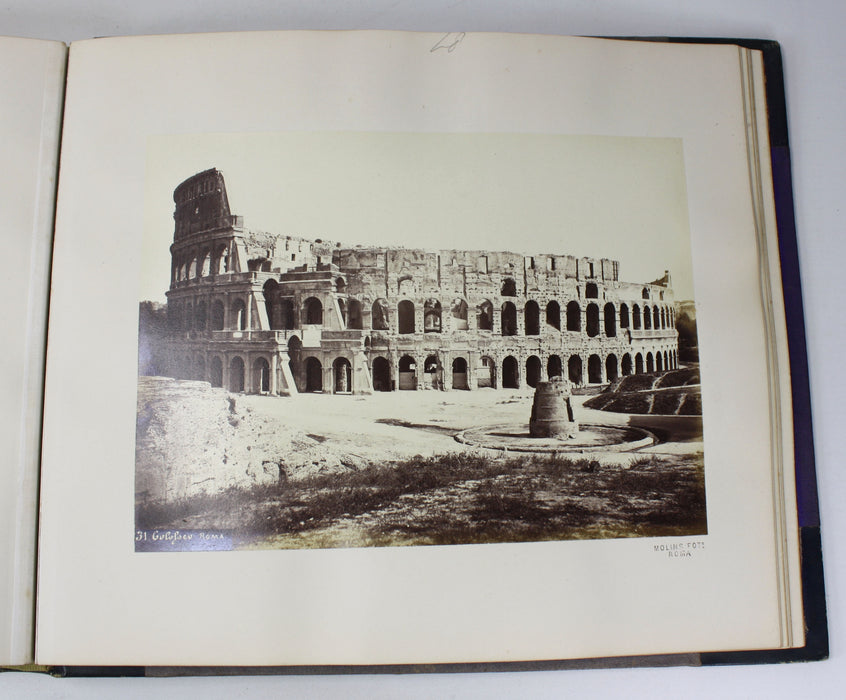 A Pair of Grand Tour Photo Albums from 1872 with Albumen Prints of France and Italy.