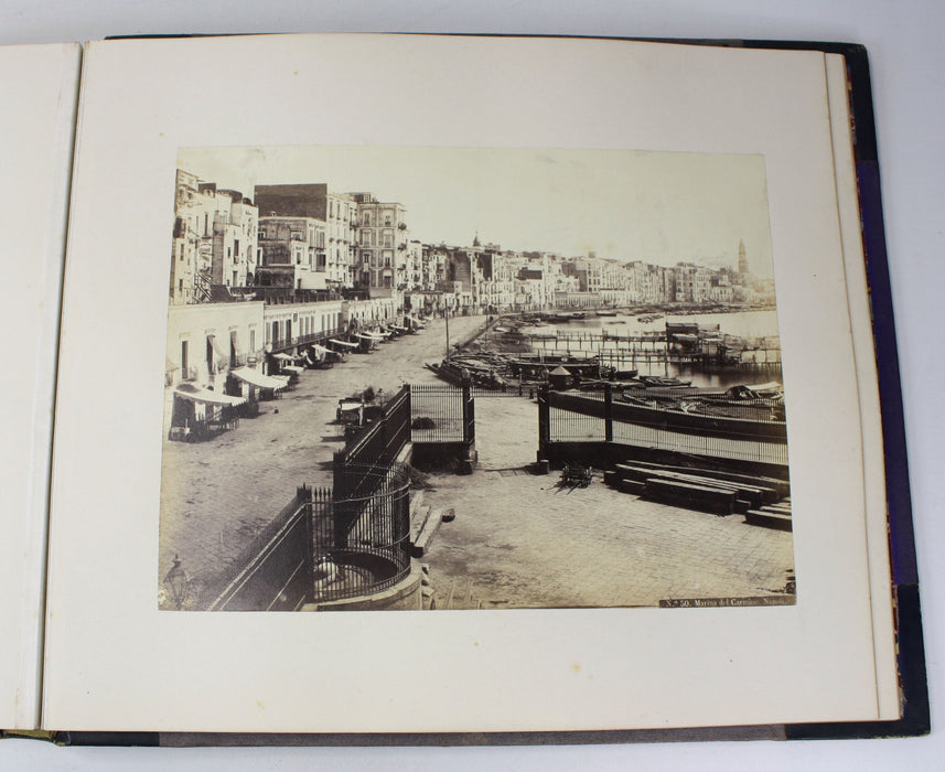 A Pair of Grand Tour Photo Albums from 1872 with Albumen Prints of France and Italy.