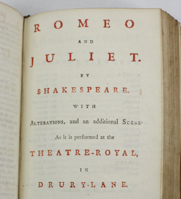 A Sammelband of 5 Shakespeare Plays, 1750s; King Lear; Hamlet; Julius Caesar; Romeo and Juliet; & Othello.