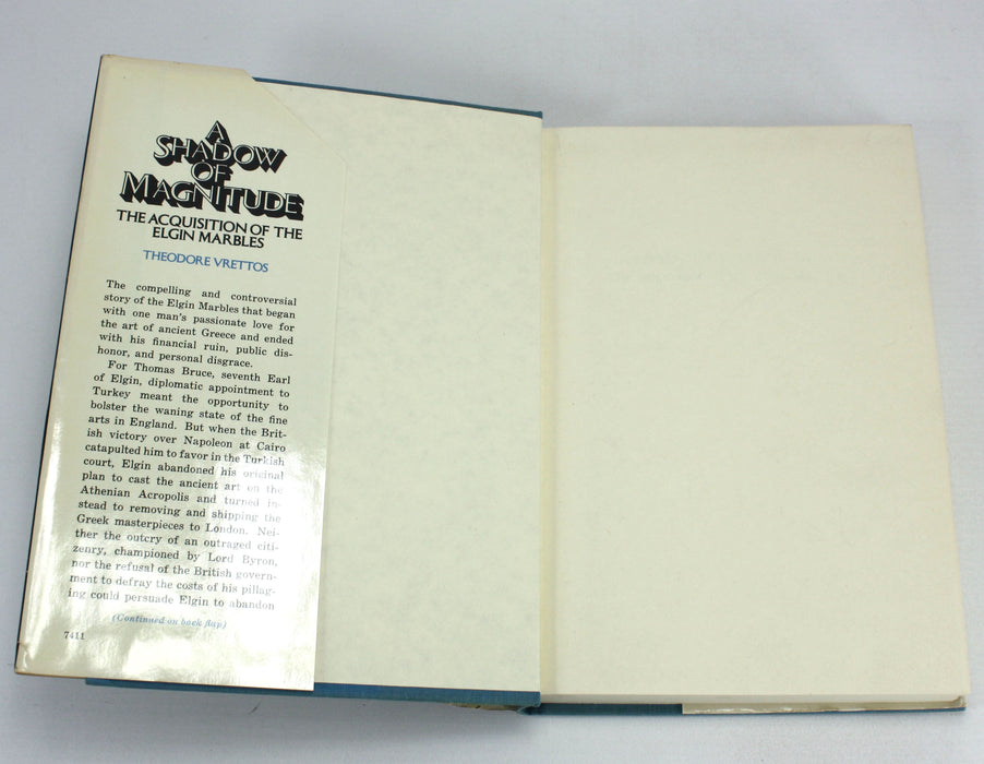 A Shadow of Magnitude; The Acquisition of the Elgin Marbles, Theodore Vrettos, 1974