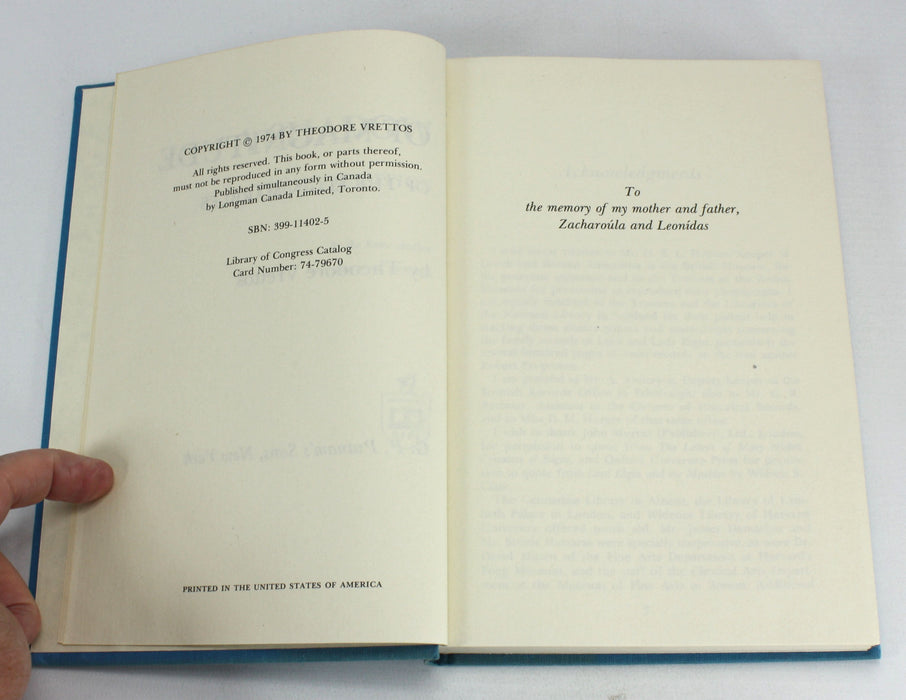 A Shadow of Magnitude; The Acquisition of the Elgin Marbles, Theodore Vrettos, 1974