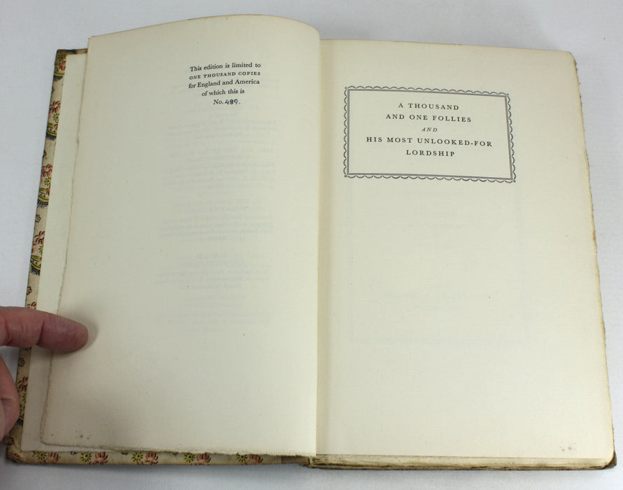 A Thousand and One Follies and His Most Unlooked-For Lordship, Jacques Cazotte, 1927, Limited, numbered edition