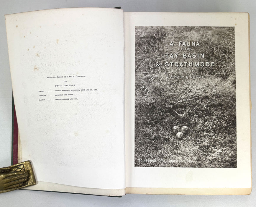 A Vertebrate Fauna of Scotland; A Fauna of the Tay Basin and Strathmore, J.A. Harvie-Brown, 1906