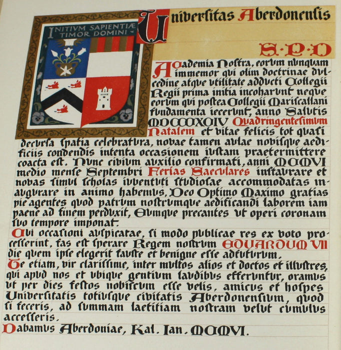 Aberdeen University; Record of the Celebration of the Quatercentenary of the University of Aberdeen, P.J. Anderson, 1907