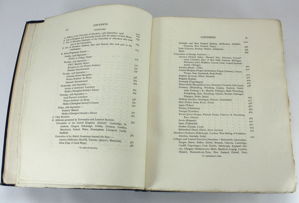 Aberdeen University; Record of the Celebration of the Quatercentenary of the University of Aberdeen, P.J. Anderson, 1907