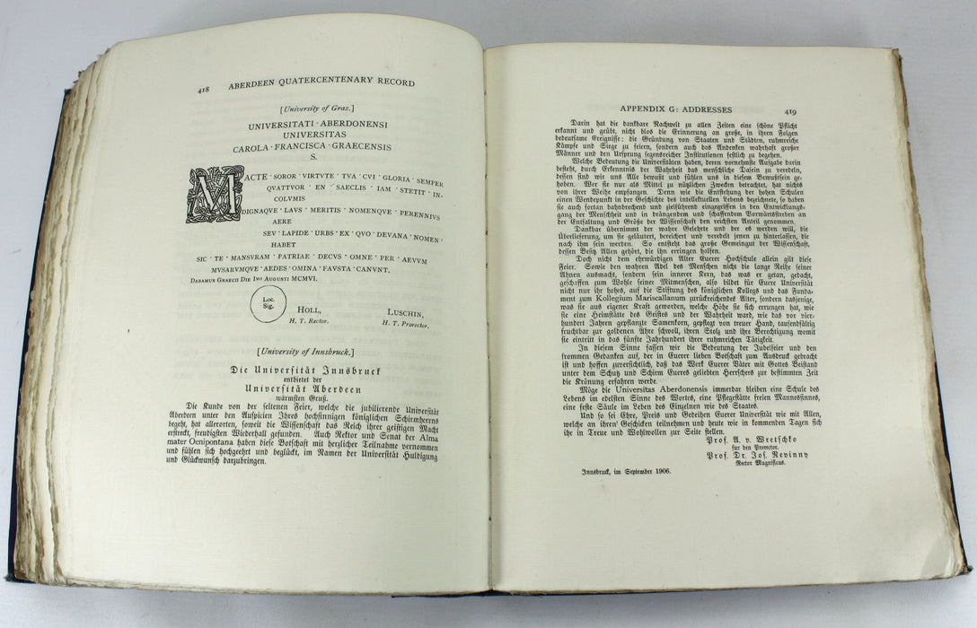 Aberdeen University; Record of the Celebration of the Quatercentenary of the University of Aberdeen, P.J. Anderson, 1907