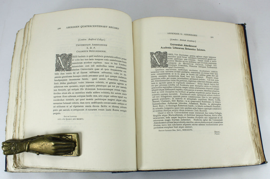 Aberdeen University; Record of the Celebration of the Quatercentenary of the University of Aberdeen, P.J. Anderson, 1907