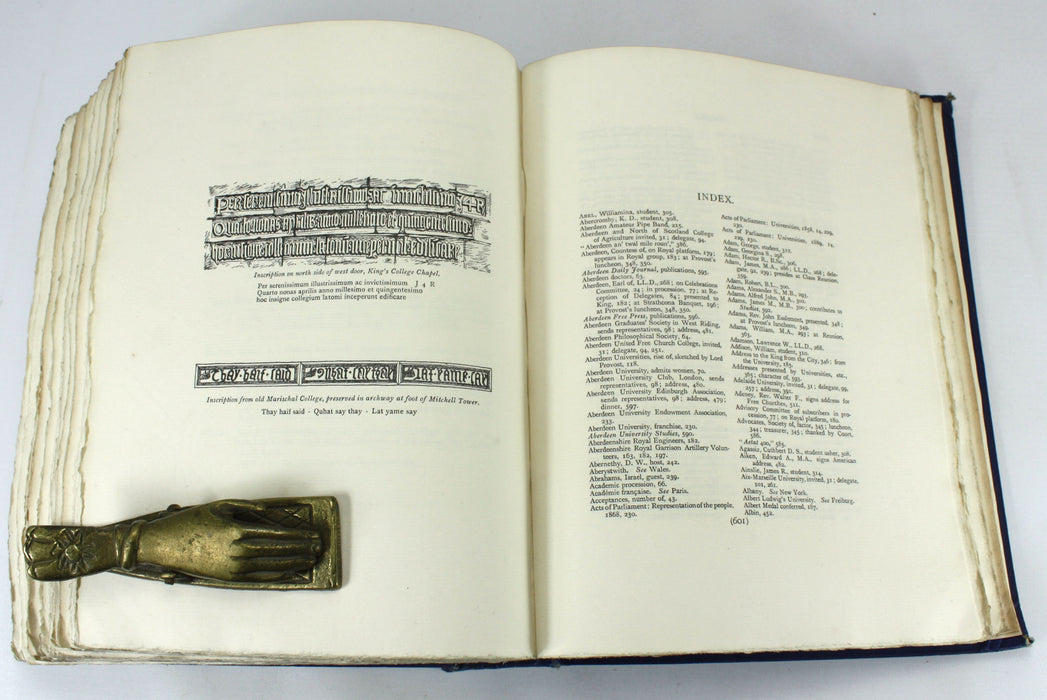 Aberdeen University; Record of the Celebration of the Quatercentenary of the University of Aberdeen, P.J. Anderson, 1907