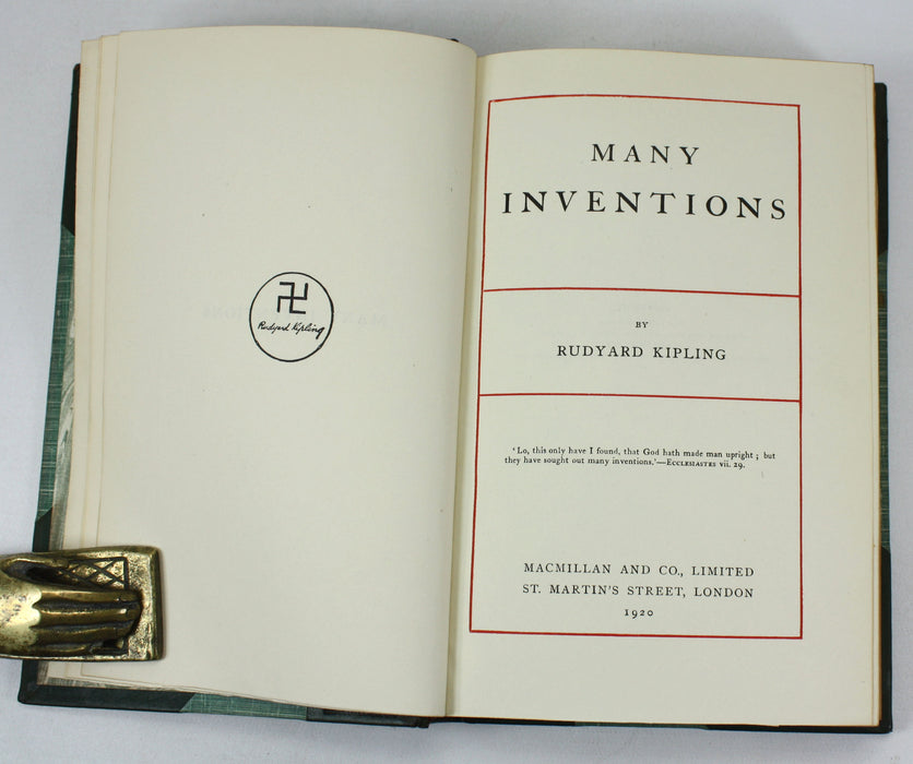A collection of 8 works by Rudyard Kipling, Macmillan, 1904-1926, including Eton College prize bindings and some 1st editions