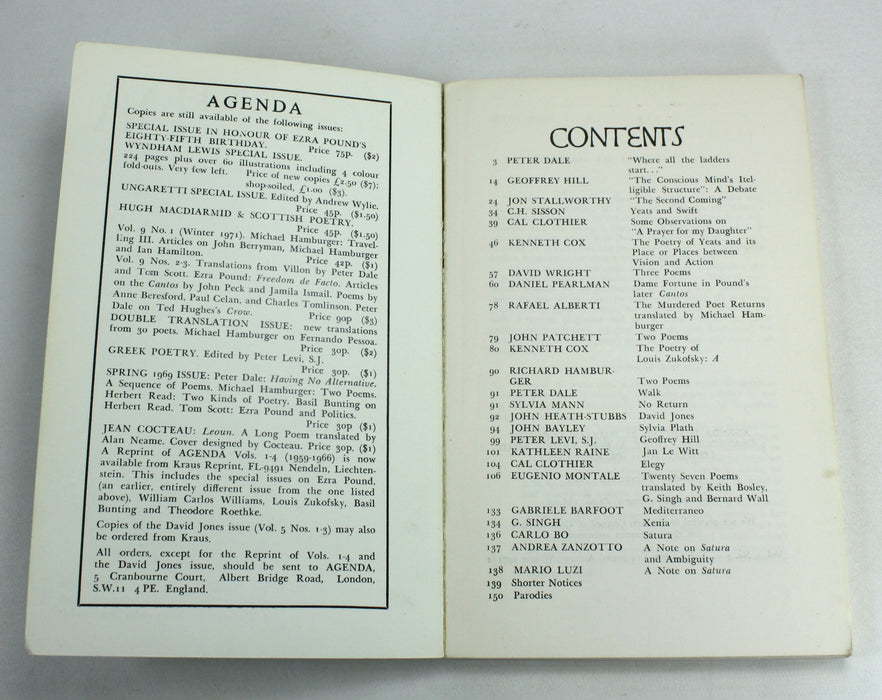 Agenda; Vol. 9 No. 4 - Vol. 10 No. 1 (2 issues) Autumn-Winter 1971/2