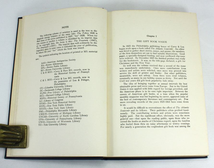 American Literary Annuals & Gift Books 1825-1865, Ralph Thompson, 1936 with signed correspondence