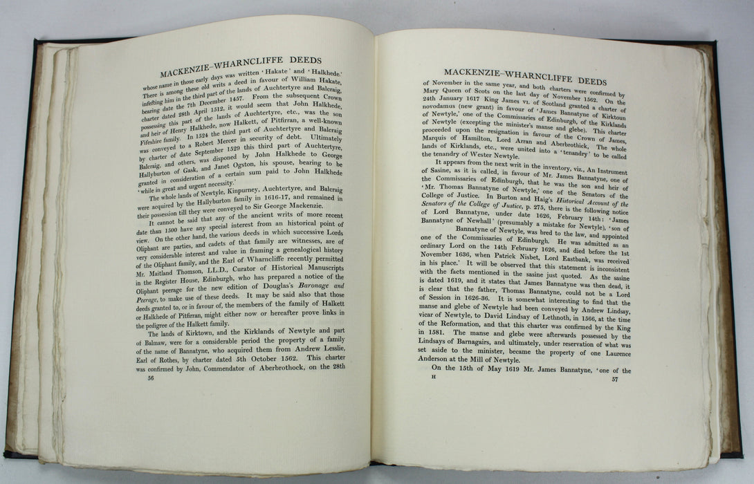 Ancient Deeds and Other Writs in the Mackenzie-Wharncliffe Charter-Chest, Privately Printed Limited edition, 1906
