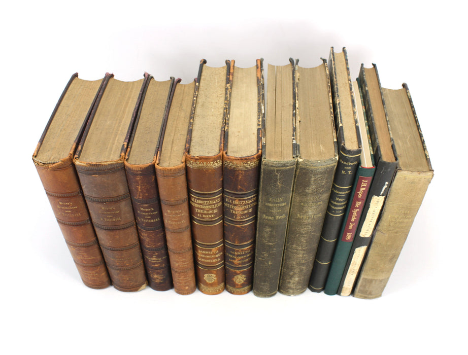 Antiquarian German Theology Bundle B, New Testament; Large 12 Volume book collection, mainly 19th Century