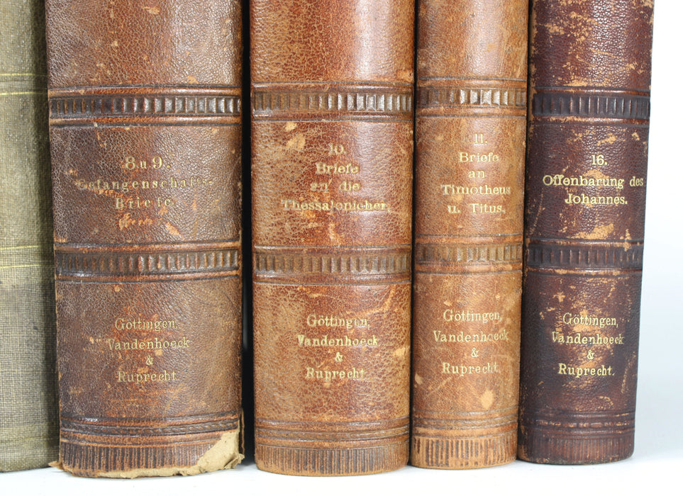 Antiquarian German Theology Bundle B, New Testament; Large 12 Volume book collection, mainly 19th Century