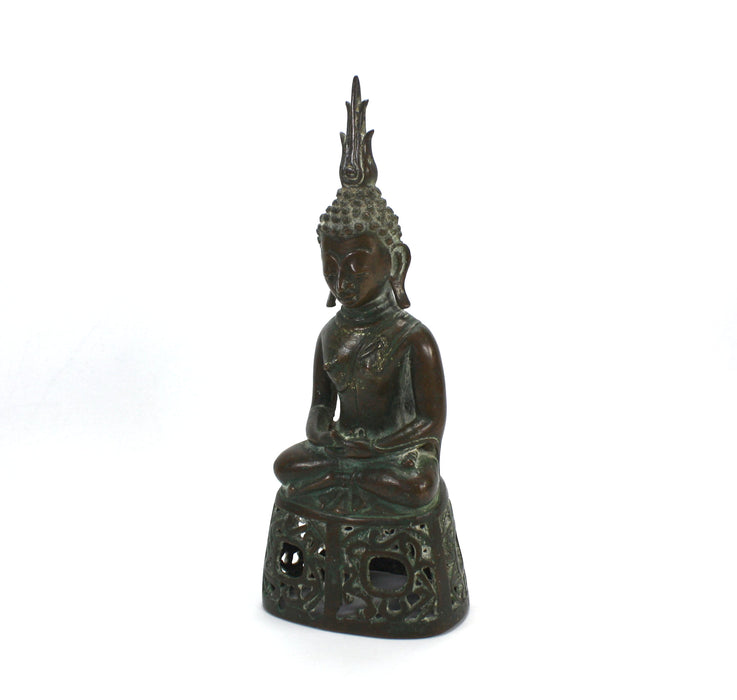 Antique North East Thailand / Laos seated bronze Buddha, c. 1800. Bronze, 22.8cm high