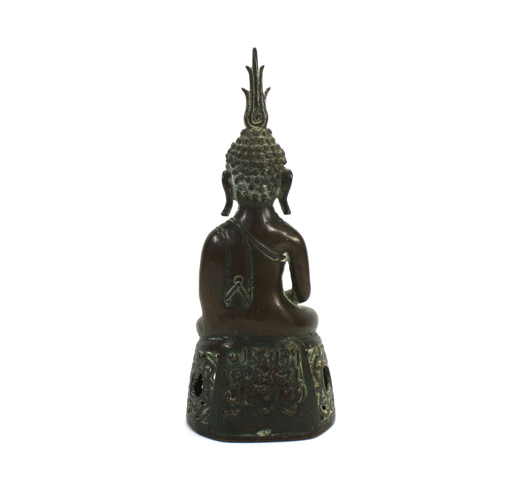 Antique North East Thailand / Laos seated bronze Buddha, c. 1800. Bronze, 22.8cm high