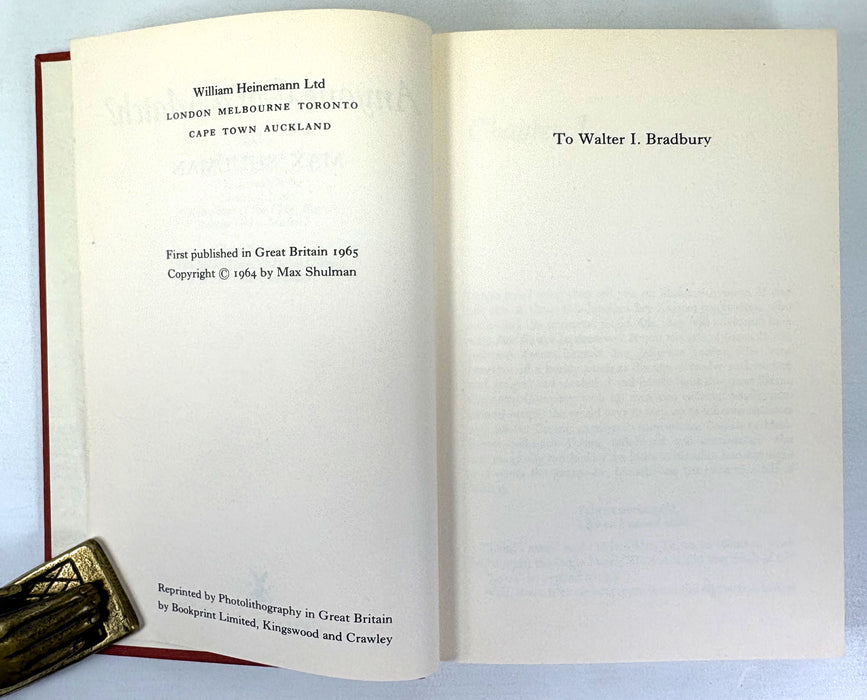 Anyone Got A Match?, Max Shulman, Heinemann, 1965, 1st UK edition