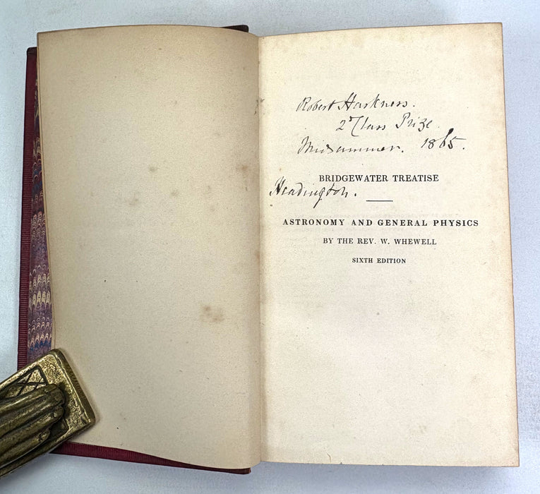 Astronomy and General Physics Considered with Reference to Natural Theology, Rev. William Whewell, William Pickering 1837