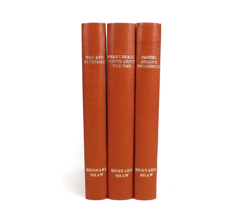 Bernard Shaw; A Collection of 3 Uniformly Rebound Works, 1931-32; Cashel Byron's Profession, Man and Superman, What I Really Wrote About the War