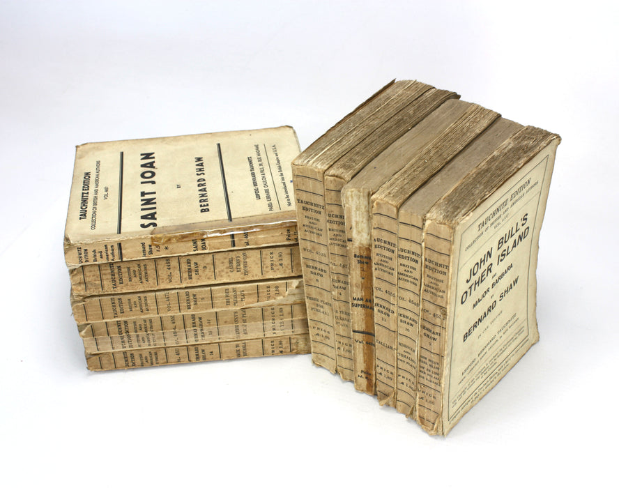 Bernard Shaw; Collection of 12 Tauchnitz Editions of his Plays, from 1914 - 1922