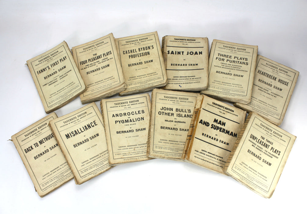 Bernard Shaw; Collection of 12 Tauchnitz Editions of his Plays, from 1914 - 1922