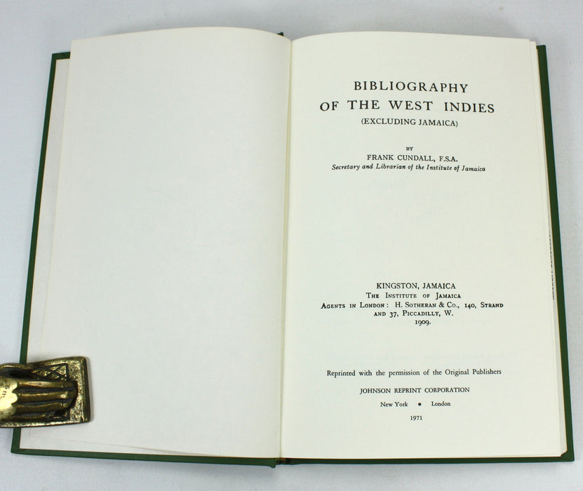 Bibliography of The West Indies, (excluding Jamaica), Frank Cundall