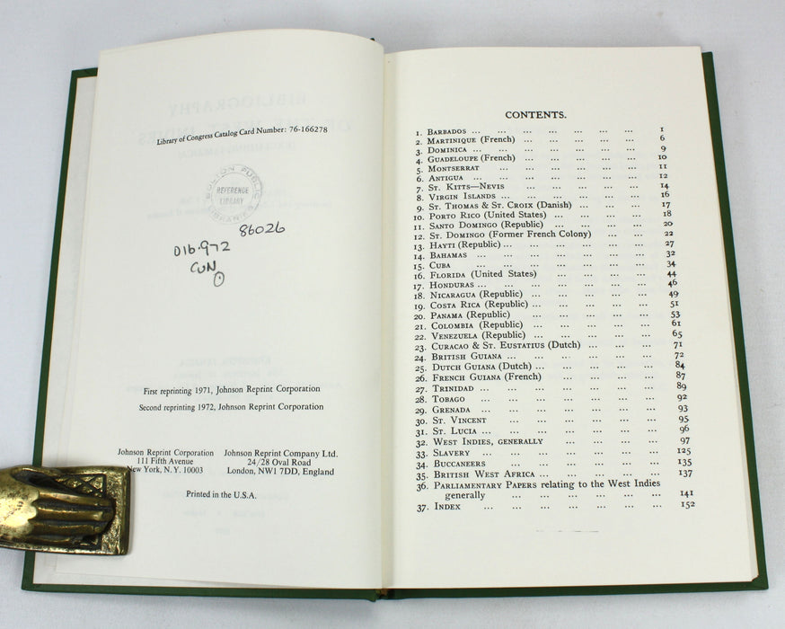 Bibliography of The West Indies, (excluding Jamaica), Frank Cundall