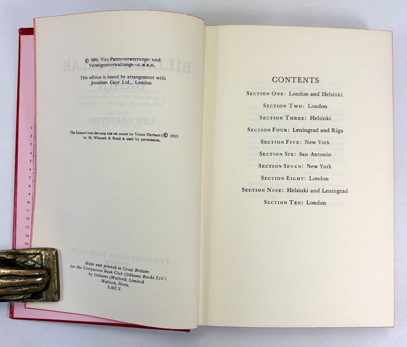 Billion Dollar Brain, Len Deighton, Companion Book Club; Collector's Deluxe Edition, 1966