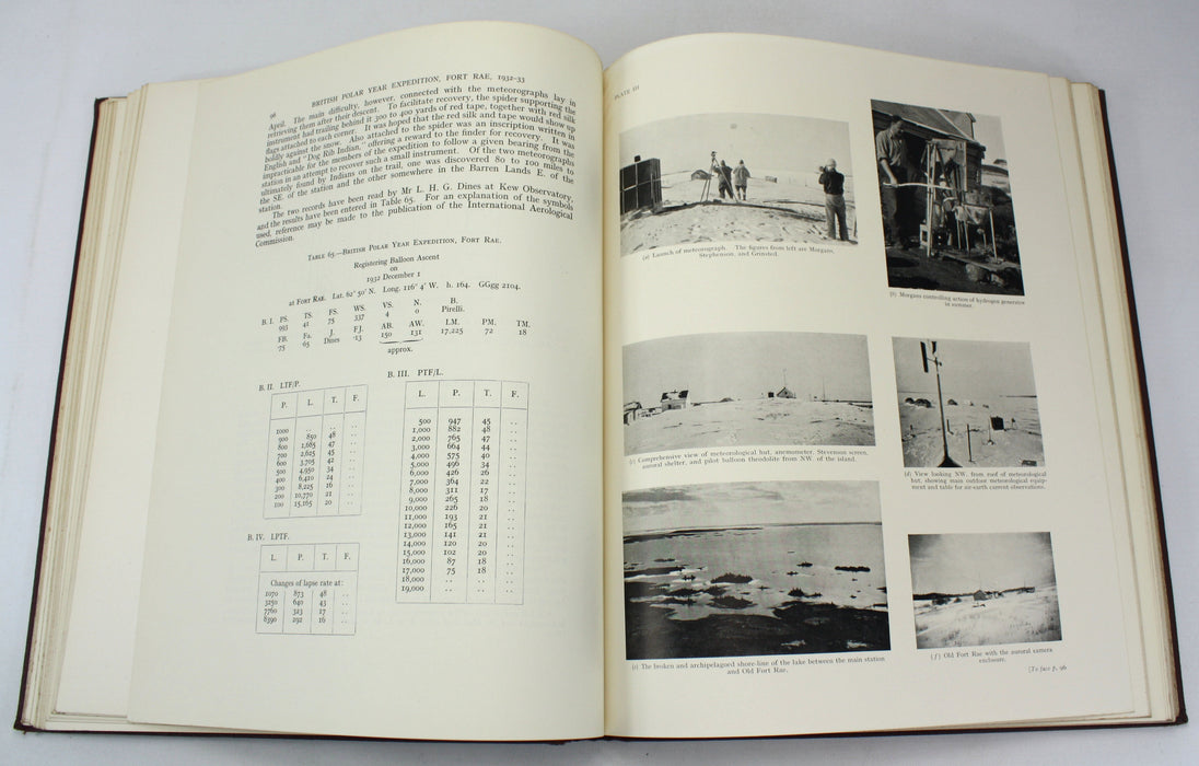 British Polar Year Expedition; Fort Rae, N.W. Canada, 1932-33, The Royal Society, 2 Vol Set complete