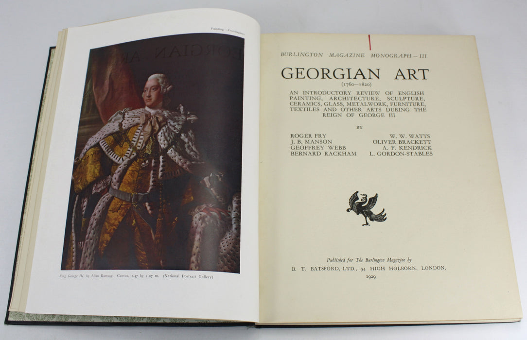 Burlington Magazine Monograph III - Georgian Art (1760-1820), 1929