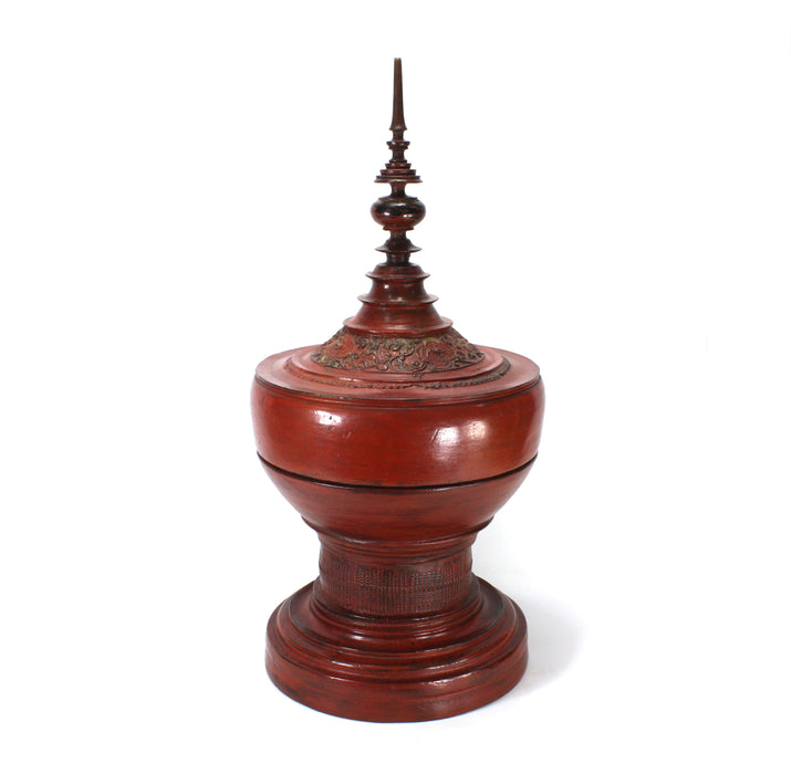 Burmese lacquerware offering vessel, known as hsun ok, 19th Century, 67.5cm high