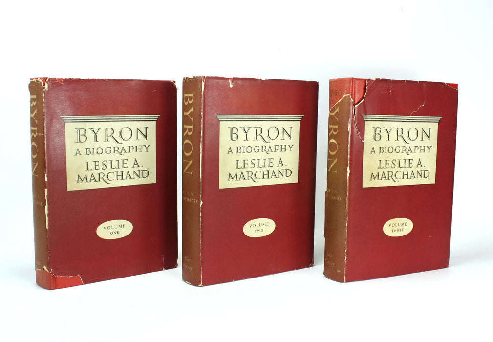 Byron; A Biography, 3 Volume set, Leslie A. Marchand, signed, 1957