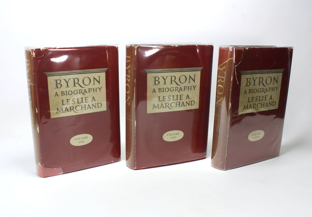 Byron; A Biography, 3 Volume set, Leslie A. Marchand, signed, 1957