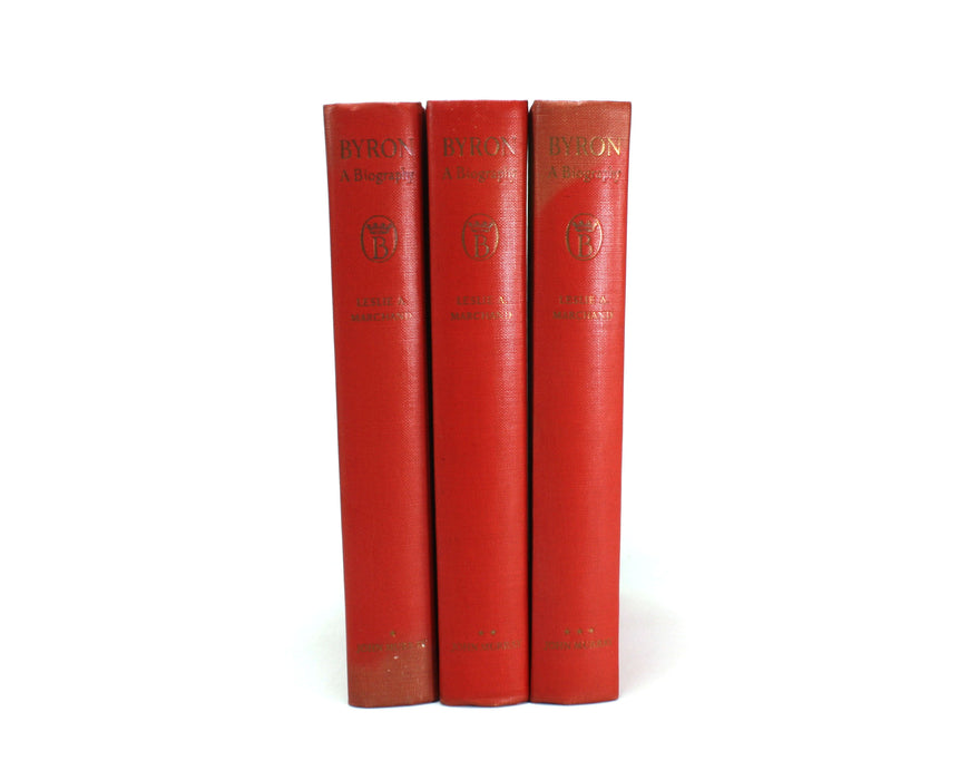 Byron; A Biography, 3 Volume set, Leslie A. Marchand, signed, 1957