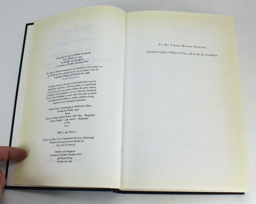 Byron; The Flawed Angel, Phyllis Grosskurth, Signed, 1997