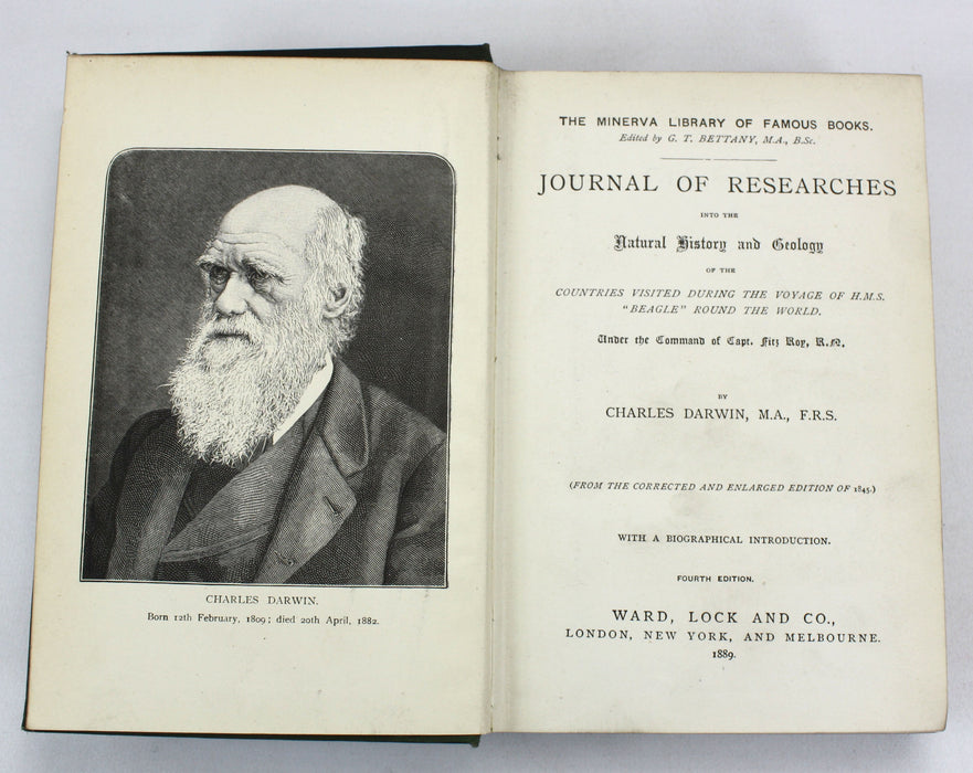 Charles Darwin; Journal of Researches into the Natural History and Geology of the Countries Visited During the Voyage of H.M.S. "Beagle" Round the World, 1889