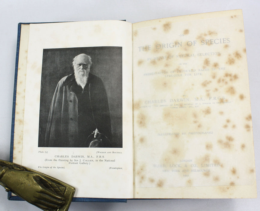 Charles Darwin; On the Origin of Species by Means of Natural Selection, or the Preservation of Favoured Races in the Struggle for Life, 1901, Ward, Lock
