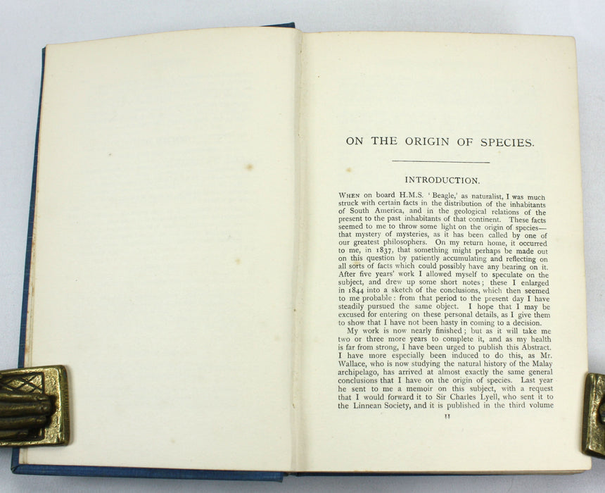 Charles Darwin; On the Origin of Species by Means of Natural Selection, or the Preservation of Favoured Races in the Struggle for Life, 1901, Ward, Lock