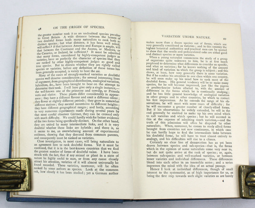 Charles Darwin; On the Origin of Species by Means of Natural Selection, or the Preservation of Favoured Races in the Struggle for Life, 1901, Ward, Lock