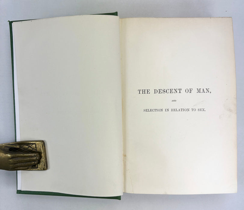 Charles Darwin; The Descent of Man and Selection in Relation to Sex, John Murray, 1888, Second edition, 22nd Thousand