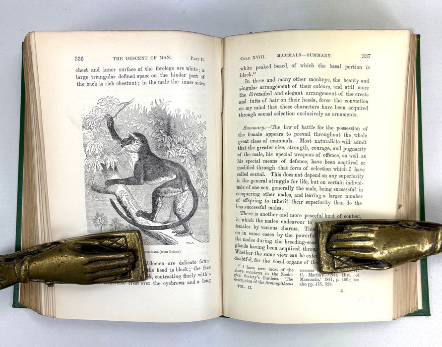Charles Darwin; The Descent of Man and Selection in Relation to Sex, John Murray, 1888, Second edition, 22nd Thousand