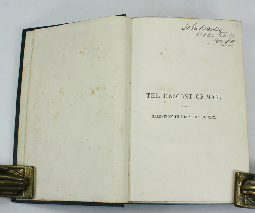 Charles Darwin; The Descent of Man and Selection in Relation to Sex, John Murray, 1899, Second edition, Thirty-Fifth Thousand