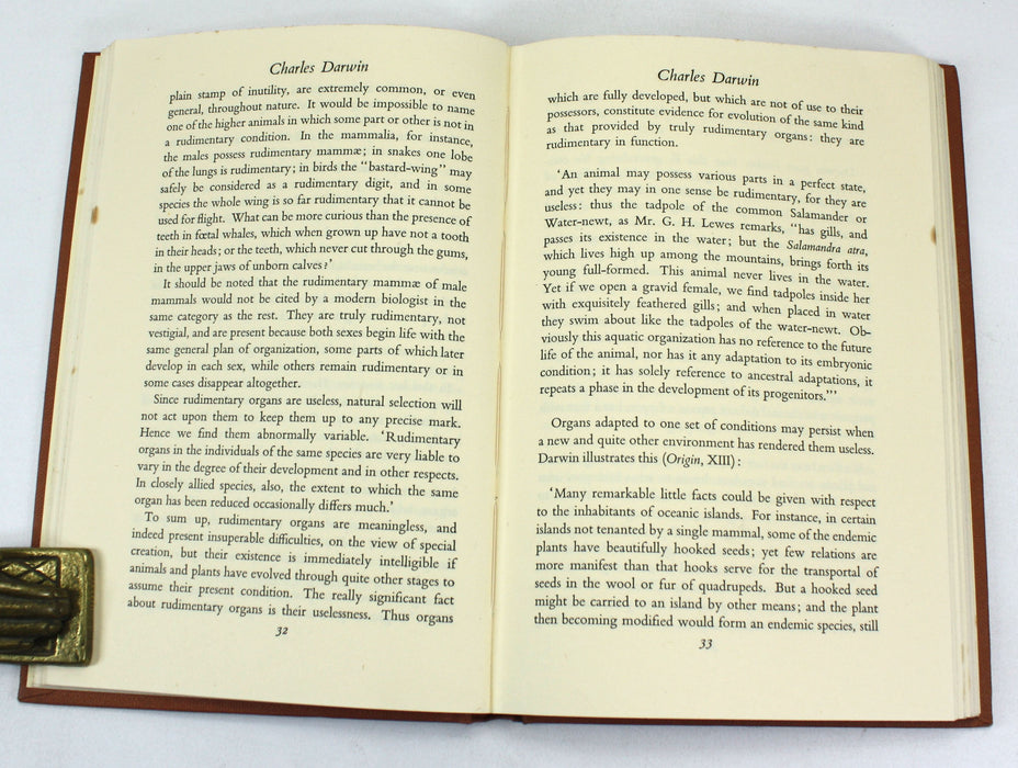 Charles Darwin; The Living Thoughts of Darwin, with Julian Huxley and James Fisher, 1958. Signed Presentation copy from Julian Huxley.